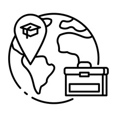 This Internship Abroad icon is suitable for Study Abroad, International student, Education, etc