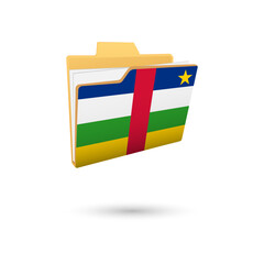 Vector illustration of Central African Republic flag isolated in file folder on white background.