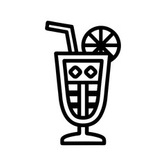 Line art of cocktail drink vector illustration isolated on a transparent background