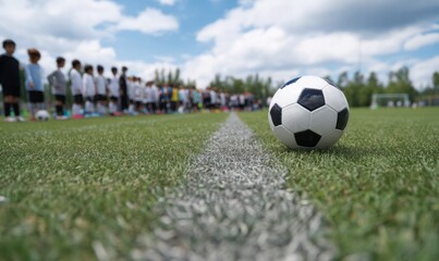 Fototapeta premium Youth Soccer Team Ready for Action
