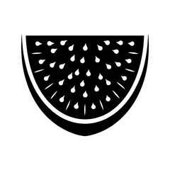 Silhouette of watermelon slice vector illustration isolated on a transparent background