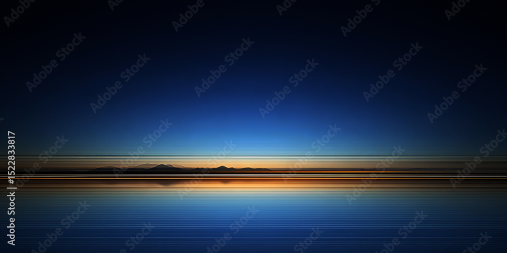 Poster abstract background showing smooth lines creating blue and orange colorful landscape