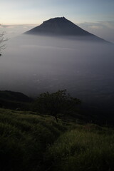 morning view of sumbing mountain