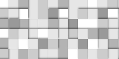 Abstract square mosaic.White ceramic tile background. 3d seamless cubes pattern. 
