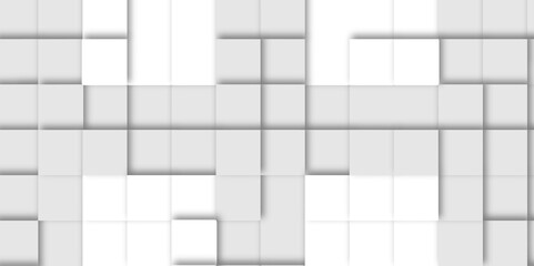 Abstract square mosaic.White ceramic tile background. 3d seamless cubes pattern. 
