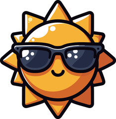 サングラスをしている太陽のイラスト