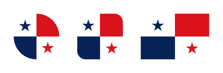 Panama flag icon set