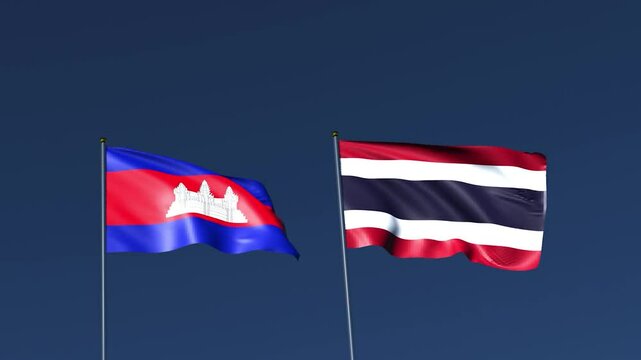 Thailand vs combodia map geographical border thai flag international border politic government world map physical travel business solider army force war journey Thailand vs combodia country national