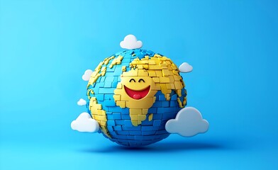 World Emoji Day Bliss: A Captivating, Modern Laughing Emoji Orb Representing the Universal Language of Digital Happiness and Global Connection.