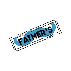 Blue Mustache Happy Father’s Day Typography Design