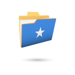 Vector illustration of Somalia flag isolated in file folder on white background.