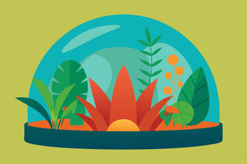  a bio dome filled with exotic alien flora 