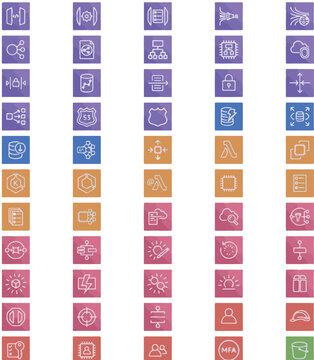 Cloud Service Icons Set Inspired by Popular Infrastructure Platform