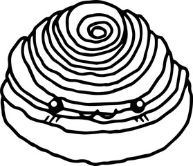 Cute Faced Cinnamon Roll Coloring Page


