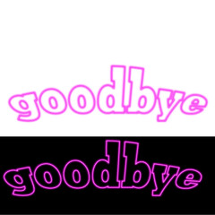 Obraz premium 3D Neon Typography – Goodbye