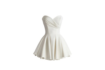 Elegant Strapless Dress: A chic, off-white strapless dress, exuding sophistication and grace, perfect for special occasions.
