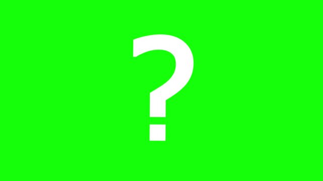Question mark animated on green screen
