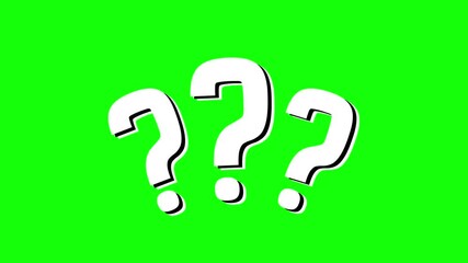 Question Mark Animation Pop Up on Green Screen