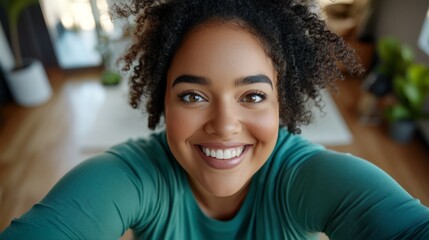 Woman in photograph smiling at camera.Woman smiling at camera