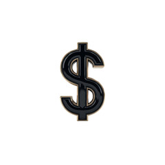 Fototapeta premium Black dollar sign symbol on transparent background, representing finance, currency, and wealth. simple design is often used in financial contexts and economic discussions