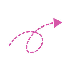 Pink Twisted Arrow Dashed Line Element
