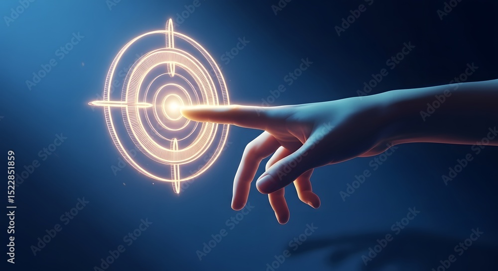 Poster achieving precision a conceptual image of focused targeting and accurate aim