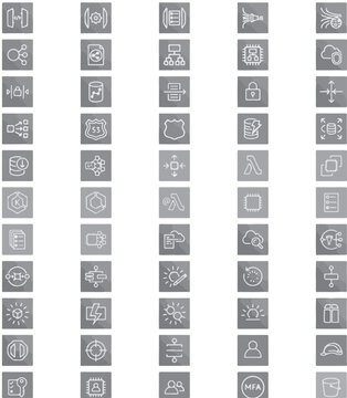 Monochrome Popular Cloud Computing Icons Set for IT and Infrastructure Projects