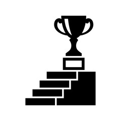 Trophy icon. Gold cup. Achievement, goal. Vector icon isolated on white background.