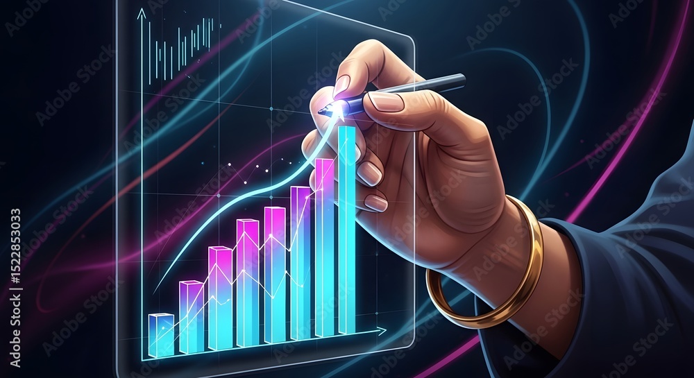 Aufkleber interactive data visualization growing business success through digital charts and graphs