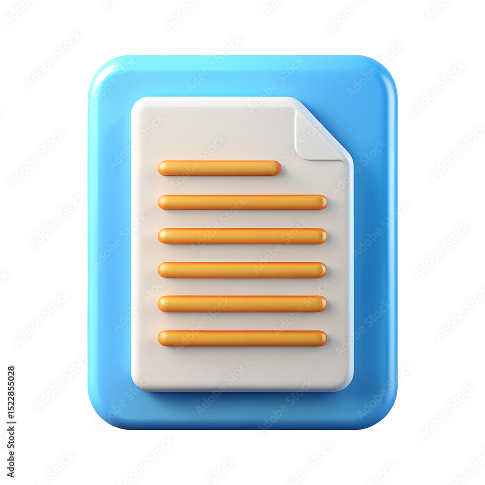 Poster document icon 3d isolated on transparent background