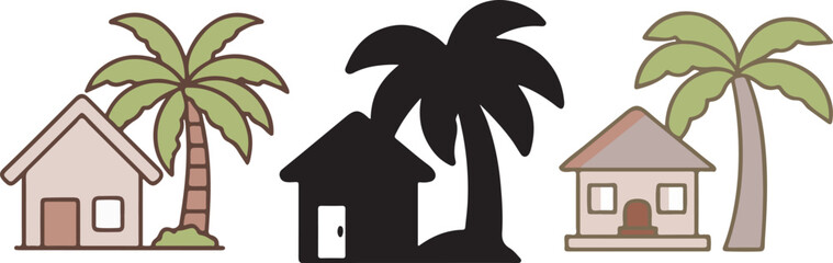 Obraz premium house with palm trees