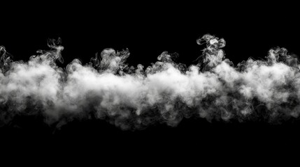 Obraz premium White Smoke Clouds on Black Background Creating Mysterious and Artistic Atmosphere for Backgrounds and Designs