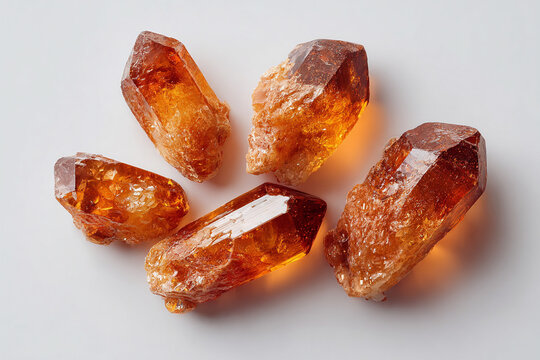 A photorealistic top-down view of uncut topaz crystals from Nigeria