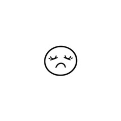 Fototapeta premium Sad crying face icon for emotional reaction 