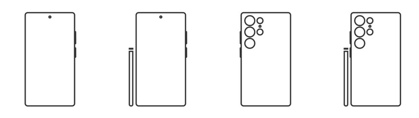 Smartphone mockup. Mobile phone mockup and icon, vector illustration.