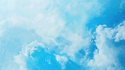 Fototapeta premium Vibrant Abstract Art Blue Cloudy Sky Background – Fluid Brush Strokes, Energetic Color Gradients, Modern Visual Aesthetics