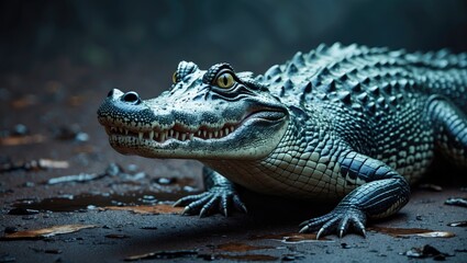 Obraz premium Alligator got my eye on you watching you closely