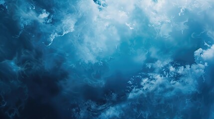 Fototapeta premium Vibrant Abstract Art Blue Cloudy Sky Background – Fluid Brush Strokes, Energetic Color Gradients, Modern Visual Aesthetics