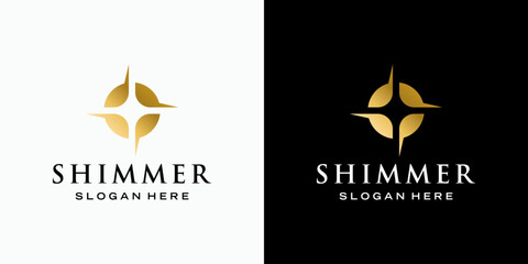 Starlight beam vector logo design with modern, simple, clean and abstract style. Icon for business, astronomy and personal branding.