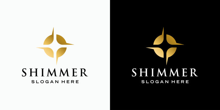 Starlight beam vector logo design with modern, simple, clean and abstract style. Icon for business, astronomy and personal branding.