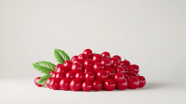 Realistic 3D chokeberries with detailed textures on a white background