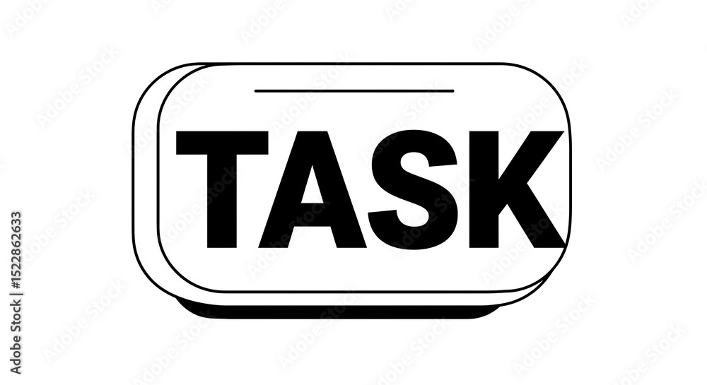 Poster task text in black bold letters inside framed shape