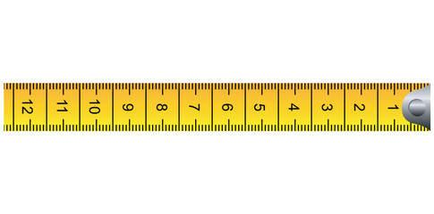 Horizontal Centimeters And Inches Measuring Tape Tool Vector Illustration.	