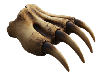 Bear claw, 3d render, transparent background