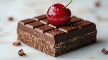 Chocolate bar, cherry, cocoa nibs, marble, dessert, food photography, recipe, confectionery