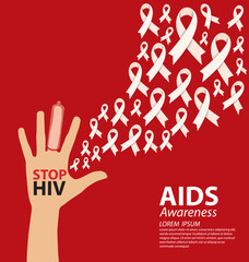 Aids Awareness. World Aids Day concept. Vector illustration.