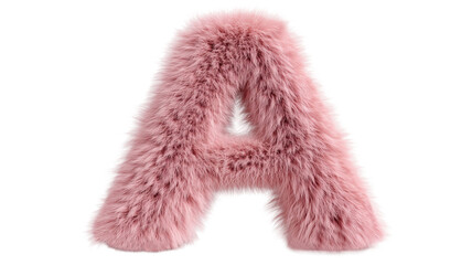 3D Pink Fluffy Letter A for Decorative Typography Background