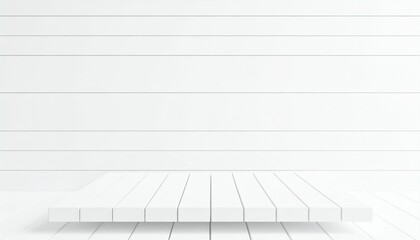 White modern wood podium 3d background with empty product display stage minimal showcase platform mockup stand or luxury cosmetic advertising banner natural wooden shelf backdrop presentation 