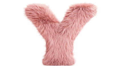 3D Pink Fluffy Letter Y for Decorative Typography Background