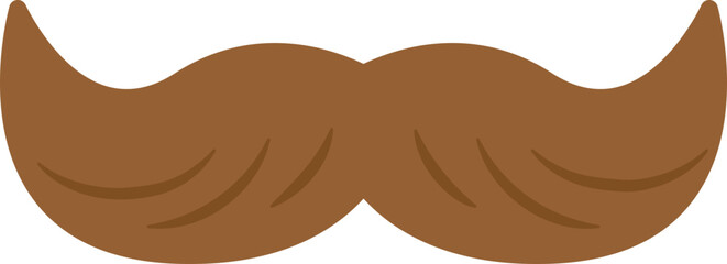 Father's Day coffee beard accessories.
Funny Cosplay party brown mustache illustration.
Simple cute mustache clipart. 
Father's Day icon. 
Transparent background. SVG file.